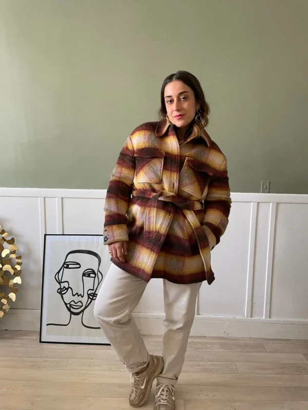 MANTEAU A CARREAUX MANGO FEMME – Image 2