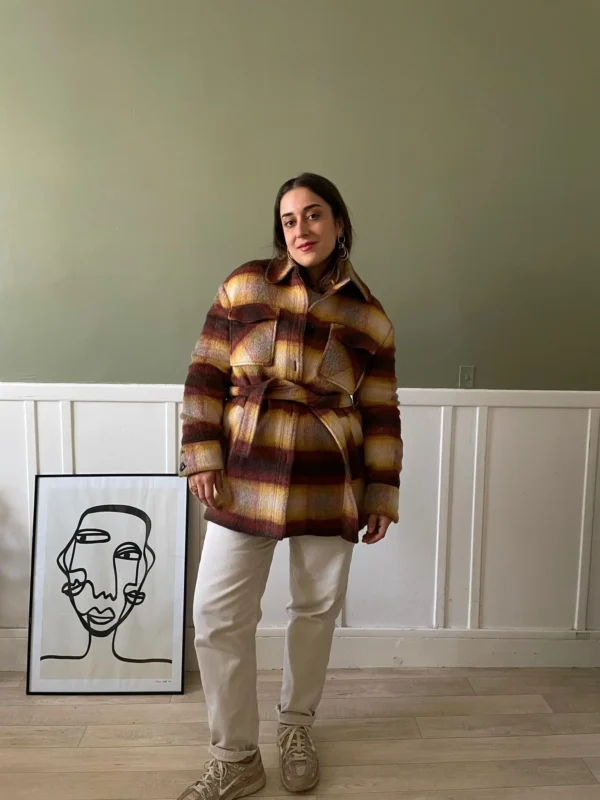 MANTEAU A CARREAUX MANGO FEMME